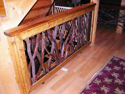 #ad Rustic Railings Stair Porch Interior Exterior Primitive Log Cabin Art Furniture $225.00