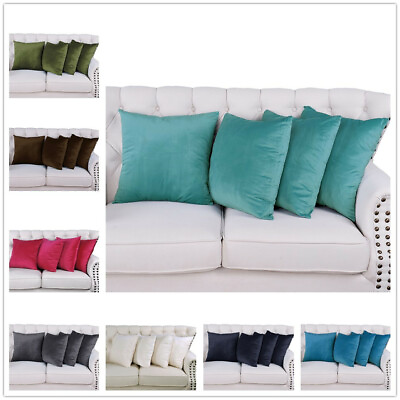 #ad Throw Pillow Covers Set of 4 Sofa Decor Super Soft Plush Cushion Cases 20quot; x 20quot; $15.99