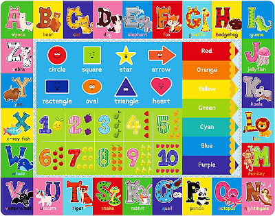 #ad Kids Play Rug for Playroom Kids Play Mat ABC Educational Area Rug Toddler Baby $39.85