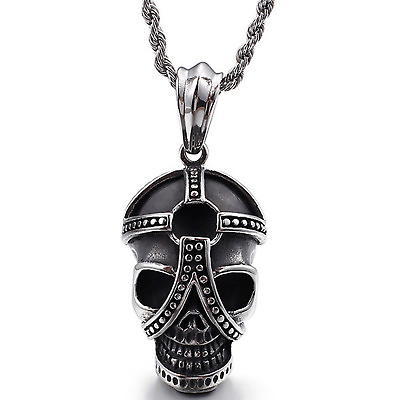 #ad Men#x27;s Biker Jewelry Stainless Steel Gothic Skull Pendant Necklace $17.08