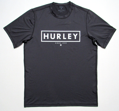#ad Hurley Boxed In Activewear Tee Men#x27;s Size L Black $21.99