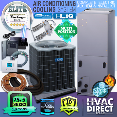 #ad 2.5 Ton Central Air Conditioner Split AC System amp; 10kW Install Kit 15.5 SEER2 $2793.00