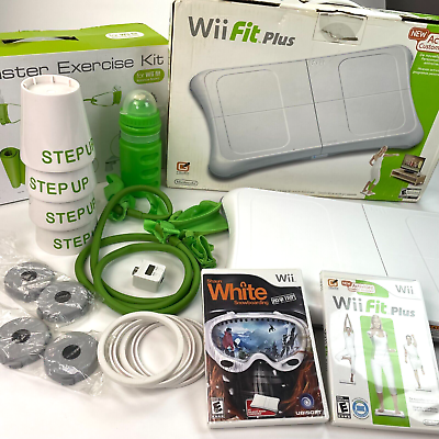 #ad Wii Fit Balance Board Plus Workout Exercise Kit Fitness Snowboard Game Bundle $34.28