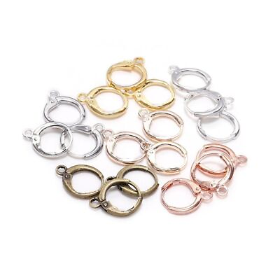 #ad French Earring Hooks 14*12mm Ear Wire Hoops Hook Jewelry Making Supplies 20pcs $10.89