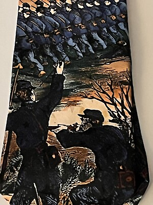 #ad Tango by Max Raab Vintage Silk Neck Tie Historical Battle of Shiloh Made in USA $10.50