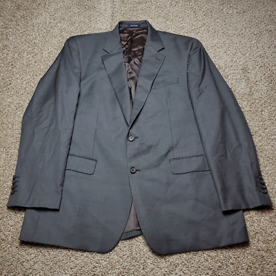 #ad Ralph Ralph Lauren Suit Jacket Size 44 Long Mens Gray Striped Wool 2 Button $22.40