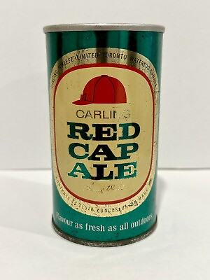 #ad Carling Red Cap Ale Beer Can Straight Steel O#x27;Keefe Union Made Canada $4.99