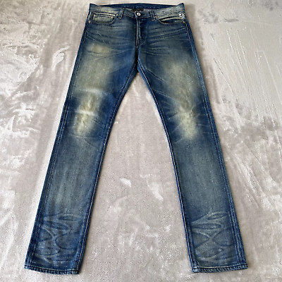 #ad John Elliott THE CAST 2 SLIM Jeans Men 30x34 Blue Fade Japanese Button Fly $528 $174.99