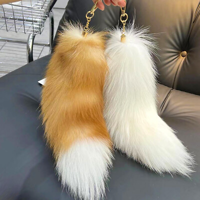 #ad #ad Real Fox Fur Tail Keyring Bag Charm HandBag Purse Pendant Cosplay Tools Tassels $8.53