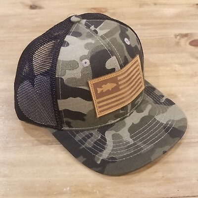 #ad Hunting Camouflage Camo Hat Cap Snap Mesh Back Adjustable Fish Bass Flag Patch $4.45