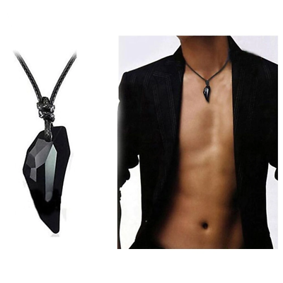 #ad Men#x27;s Fashion Jewelry Black Weaving Rope Wolf Tooth Pendant Necklace 1 335 $11.66