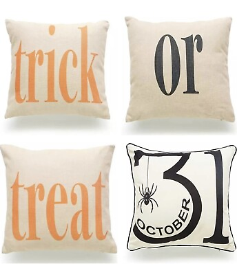 #ad Halloween Pillow Cover 18x18 Set of 4 $12.50
