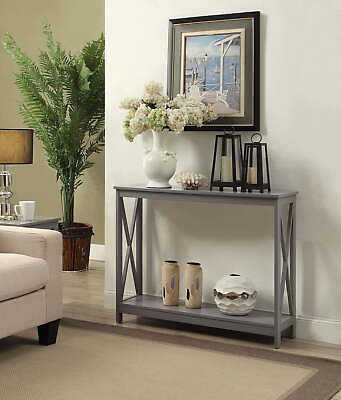 Console Table Gray Sofa Storage Shelf Entryway Table Couch Hallway Entrance $67.89