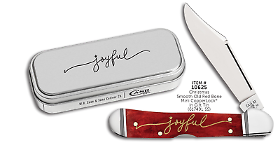 #ad Case Knives Joyful Christmas Mini Copperlock Old Red Bone 10625 Stainless Knife $103.99