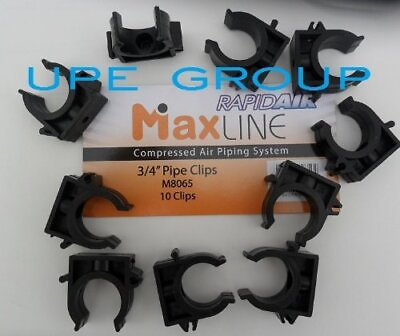 #ad Rapidair MAXLINE Compressed air 3 4quot; TUBING PIPING CLIPS CLAMPS 10 pack M8065 $27.81
