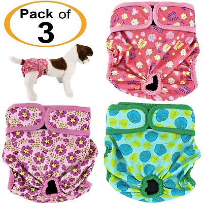 #ad Pack 3pcs Dog Diapers Female Cat LEAK PROOF Washable Waterproof Small Large Pet $18.99