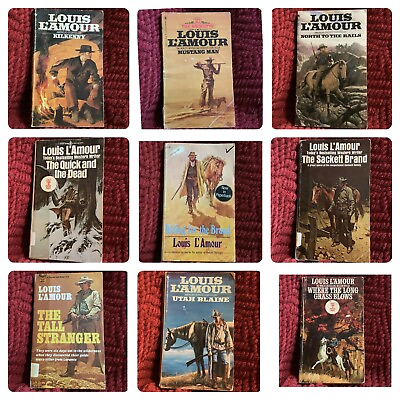 #ad Louis L#x27;Amour Lot of 9 Westerns 1954 1986 $17.99
