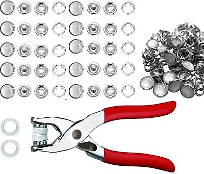 #ad Snap Fasteners Kit 100 Sets 10Mm Pearl Like Prong Snap Buttons with Fastener P $26.92