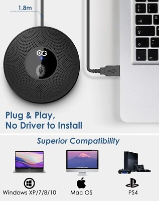 #ad USB Conference Microphone Omnidirectional Plug and Play Computer EGM 02 $14.97