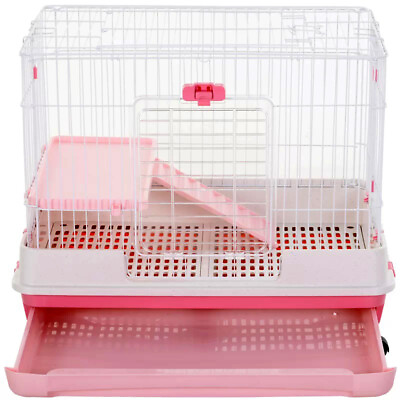 #ad 32quot; Large Indoor 2 Tiers Rabbit House Guinea Pig Chinchilla Ferret Cage Hutch $99.23
