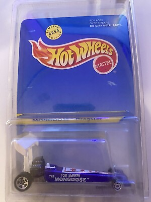#ad 1995 Hot Wheels BLUE MONGOOSE DRAGSTER Collectors 90 limited 8000 Mamp;D TOYS MINT $76.99