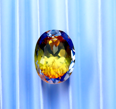 #ad 10 Ct Natural Bi Colour Pitambari Sapphire Oval Cut Certified Loose Gemstone $20.69