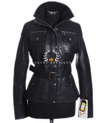 #ad Melissa Black Ladies Safari Style Designer Real Lambskin Leather Fashion Jacket GBP 109.99