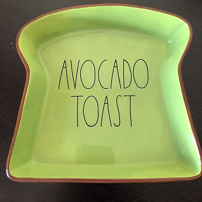#ad RAE DUNN AVOCADO TOAST Breakfast Plate Artisan Collection By Magenta $10.00