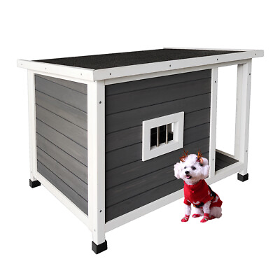 #ad Dog House Indooramp; Outdoor Wooden Dog Kennel with Opening Hinged Roof Dog Cage $125.00
