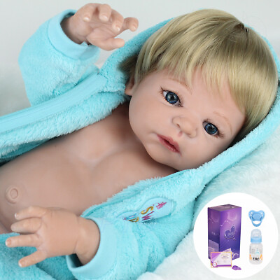#ad 22quot; Realistic Reborn Baby Dolls Full Body Soft Vinyl Silicone Newborn Boy Doll $49.98
