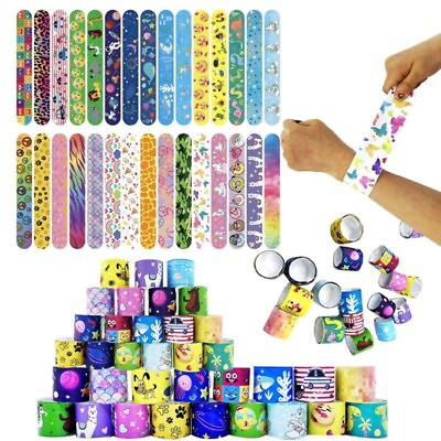 #ad 30x Slap Band Snap Bracelet Kids Party Bag Favour Stocking Filler Loot Birthday $9.99