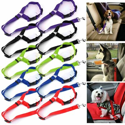 #ad Dog Safety Seat Belt Strap Car Headrest Restraint Vehicle Seatbelts Harness Hot $6.85