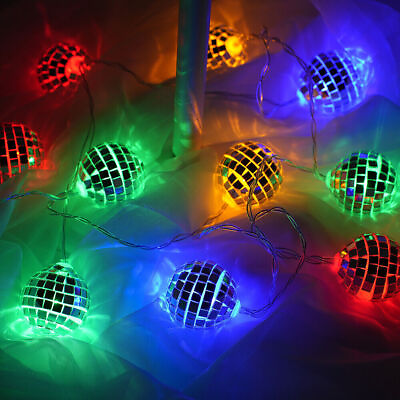#ad 3.7quot; Led Ball Light Hanging Disco Ball Mirror Lamp Christmas Tree Ornament Party $8.99