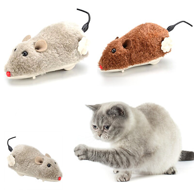 #ad Pet Dog Cat Plush Funny Toy Mouse Animal Clockwork Wind Up Running Play Gift 91 $7.12