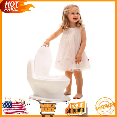 #ad Real Potty Training Toilet w Life Like Flush Button amp; Sound for Toddlers amp; Kids $24.99