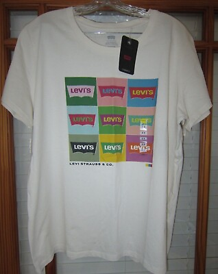 #ad Levi#x27;s Logo Standard Fit T shirt Top Women#x27;s S L 1X 2X NEW $15.99