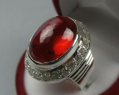 #ad Big 20 Carat Pigeon Red Ruby Sterling Silver 925 Handmade Anari Yakoot Mens Ring $138.00