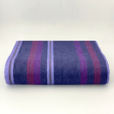 Soft and Warm Violet Purple Striped ALPACA Wool Blanket Queen Bed Sofa Throw $75.95