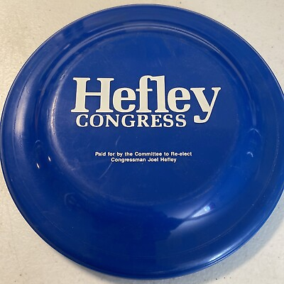#ad VTG Joel Hefley for Congress Branded Made in USA Frisbee Disc 1986 Blue Colorado $10.00