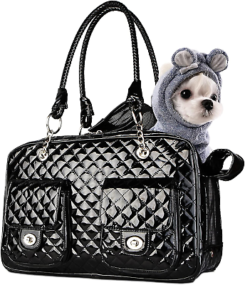 #ad Pet Carrier Fashion Puppy Small Dog Purse Carrier Cat Carrier Bag Leather Tote $75.99