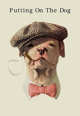 #ad Dog in Hat and Bow Tie Smoking a Cigar by Will Rannells Art Print $285.99
