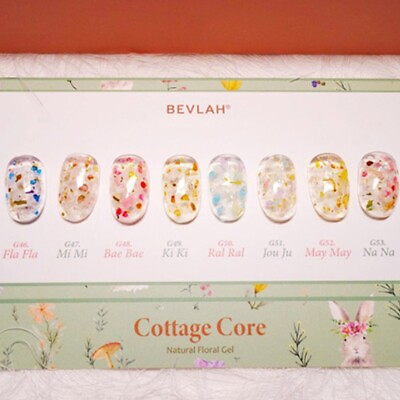 #ad BEVLAH Cottage Core Natural Floral Gel 8 Type Set Nail Glitter Nail K Beauty $129.99