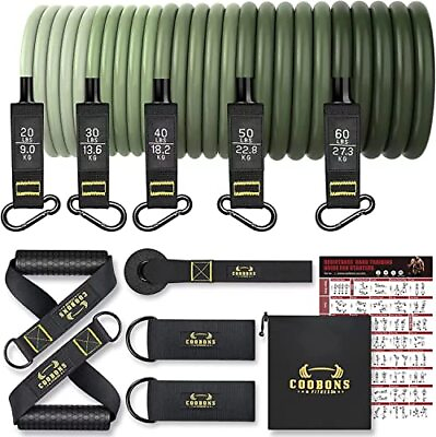 #ad Resistance Bands Set Workouts for Men and 51.0 inch 20 200LBS Green $26.42