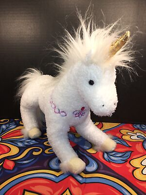 #ad VGUC 12” DOUGLAS White Unicorn HORSE Plush Stuffed Animal $16.00