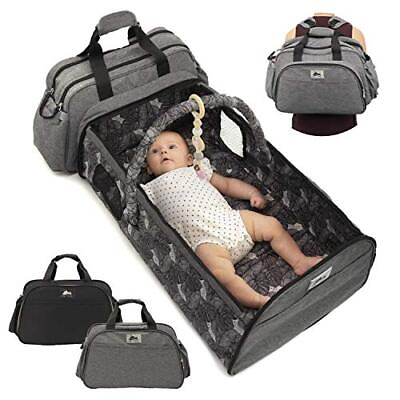 LALUKA Diaper Bag Backpack Travel Bassinet Foldable Baby Bag Bed Changing Stat $41.99