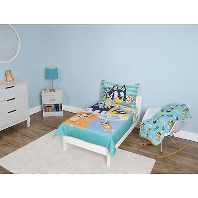 #ad Toddler 5pc Bedding Set with Blanket Blue $29.77