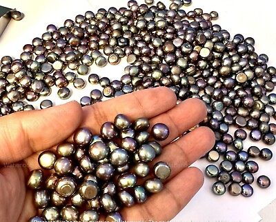 #ad Natural Black Pearl Tahitian Redish South See Pearl 8.0 10.0 mm Loose Gemstone $225.00