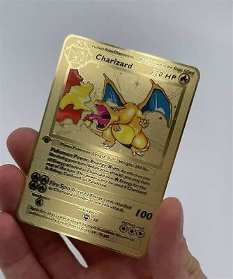 #ad Pokemon Gold Metal Charizard 1st Addition Custom $10.00
