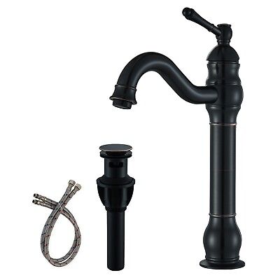 #ad Oil Rubbed Bronze Bathroom Vessel Sink Faucet Waterfall Vanity Mixer with Drain $45.00