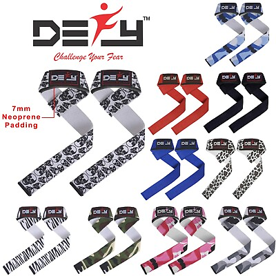 #ad DEFY WEIGHT LIFTING BODYBUILDING WRIST HAND BAR SUPPORT COTTON STRAPS PADDED $100.00